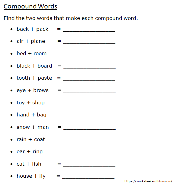 compound words assignment